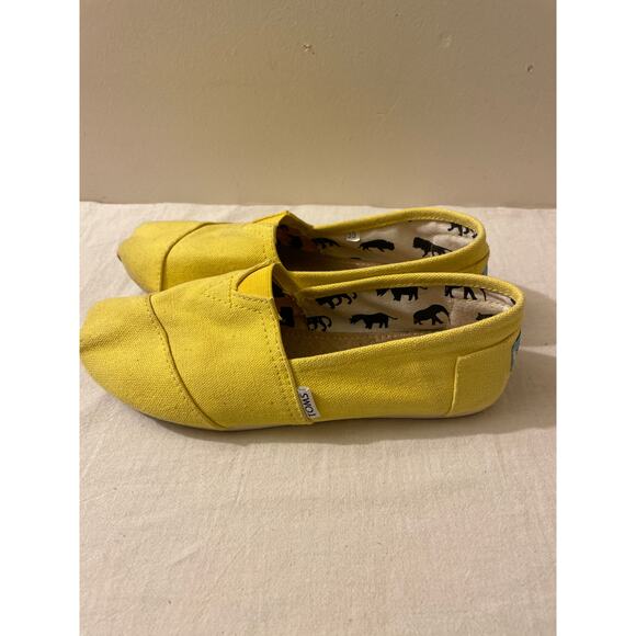 Toms Women's Size 9 Alpargata Flats Slip On‎ Yellow Shoes - Picture 3 of 8